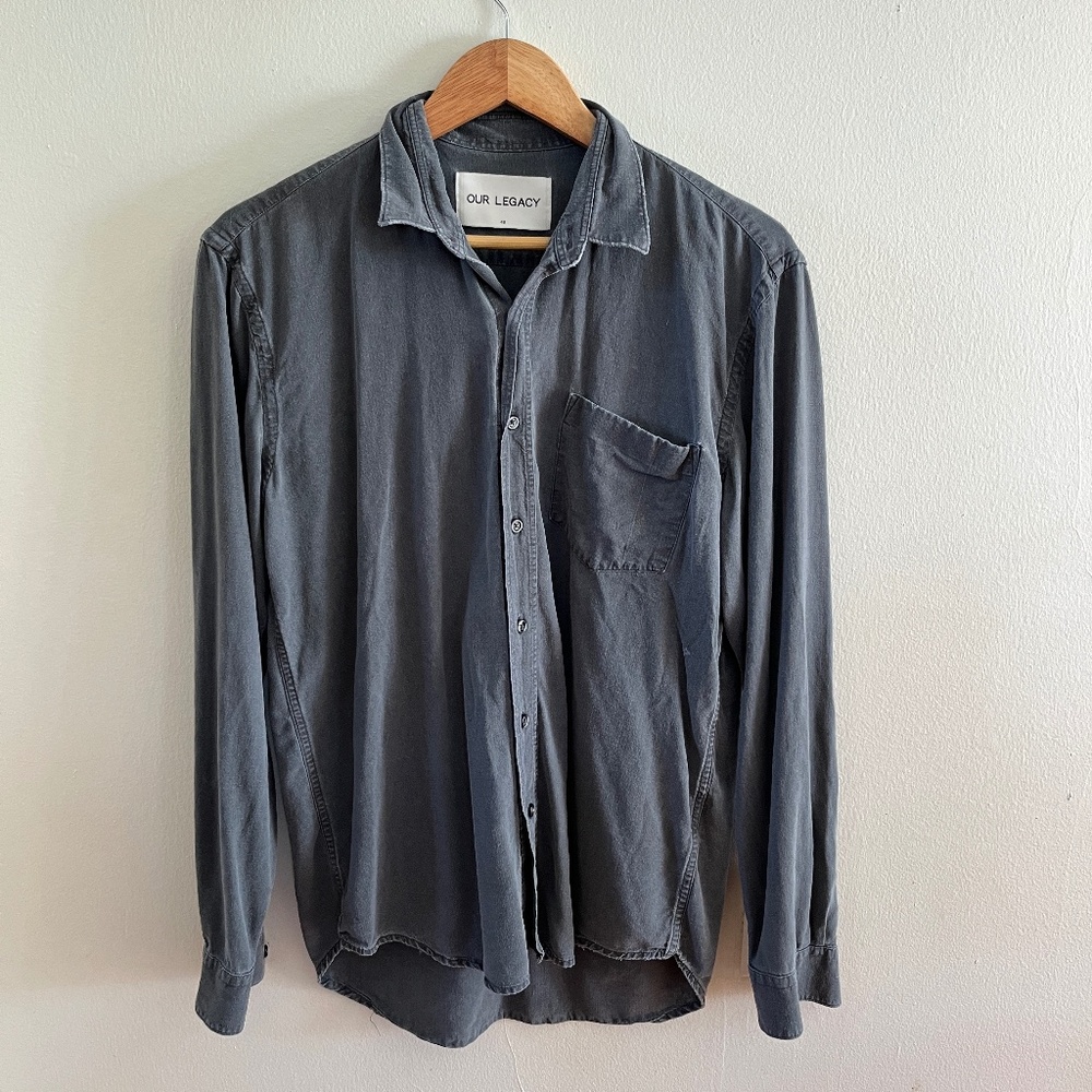 Our Legacy men’s green button up sz 48
